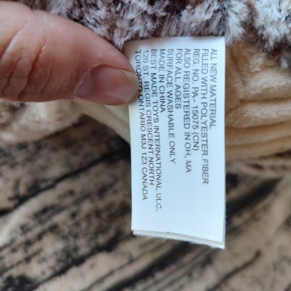 Linzy Monkey Plush Gray Brown Cream Ribbed Corduroy Gold Glitter Eyes 11" new - Picture 5 of 6